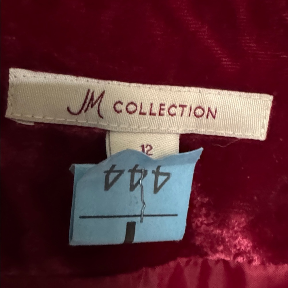 Vintage JM Collection Red Berry Velvet Velour  Fitted Blazer Jacket Womens 12 - Picture 4 of 8